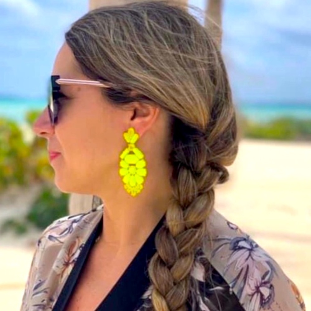 Stella & Dot | *ULTRARARES* Citron Yellow Heck Yes!!!\😄/Statement Earrings - Picture 16 of 16